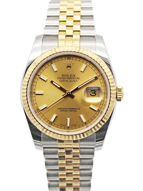 rolex datejust two tone 36